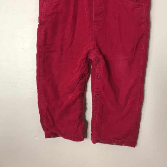 Janie and rack red velour long pants overalls with snap button legs size 12-18 - Picture 3 of 8